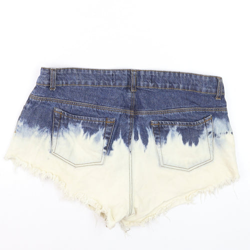 Denim Co. Women Blue Tie-Dye Hot Pants Denim Shorts Size 12