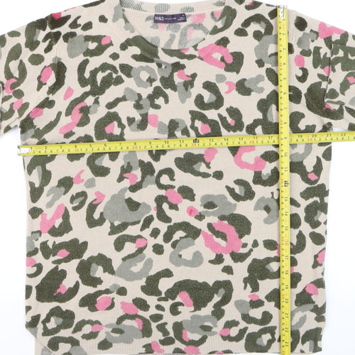 Marks and Spencer Women Multicoloured Animal Print Jumper Size 16