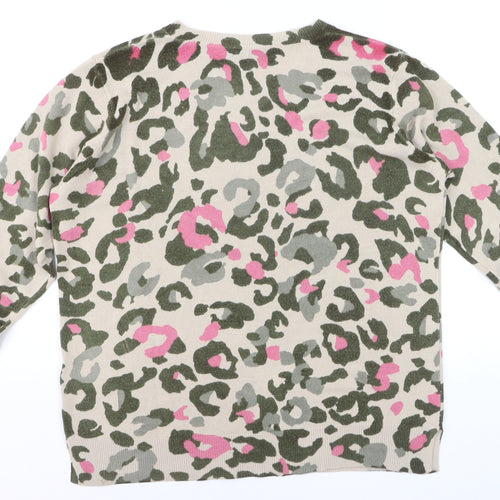 Marks and Spencer Women Multicoloured Animal Print Jumper Size 16