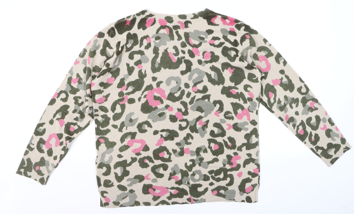 Marks and Spencer Women Multicoloured Animal Print Jumper Size 16