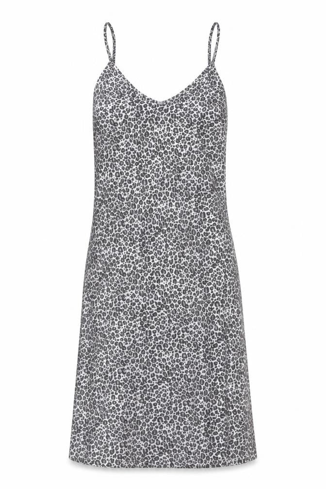 Boohoo Women Black Leopard Print Slip Dress Size 12