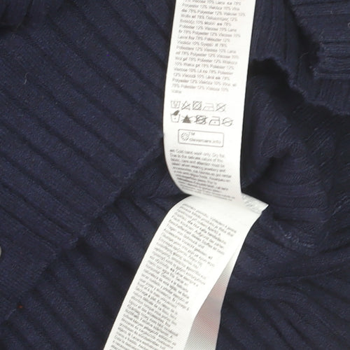 Primark Women's Blue Collared Button Cardigan Jumper Size M