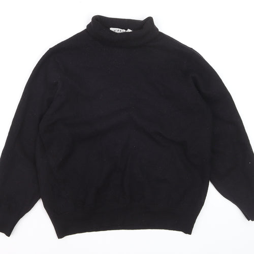 Jaeger Women's Black Roll Neck Merino Wool Jumper Size 12