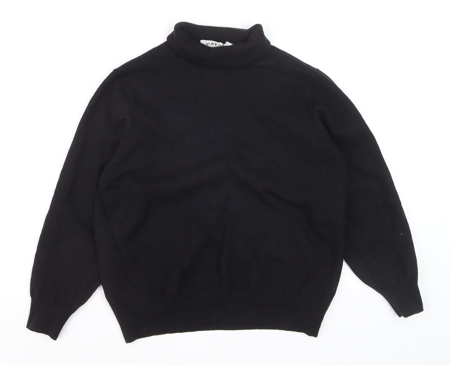 Jaeger Women's Black Roll Neck Merino Wool Jumper Size 12