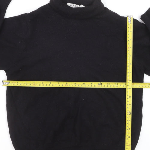 Jaeger Women's Black Roll Neck Merino Wool Jumper Size 12