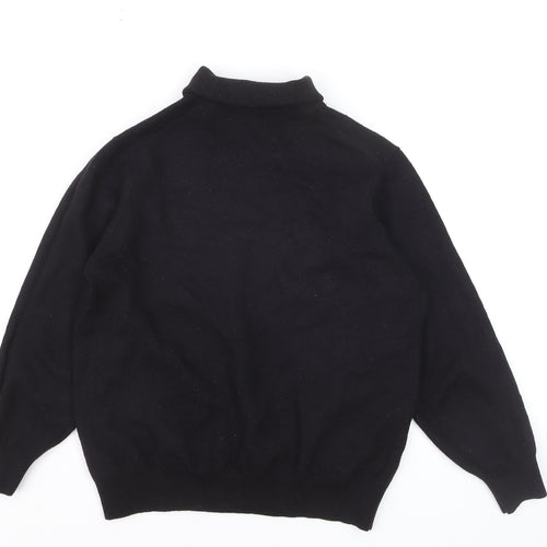 Jaeger Women's Black Roll Neck Merino Wool Jumper Size 12
