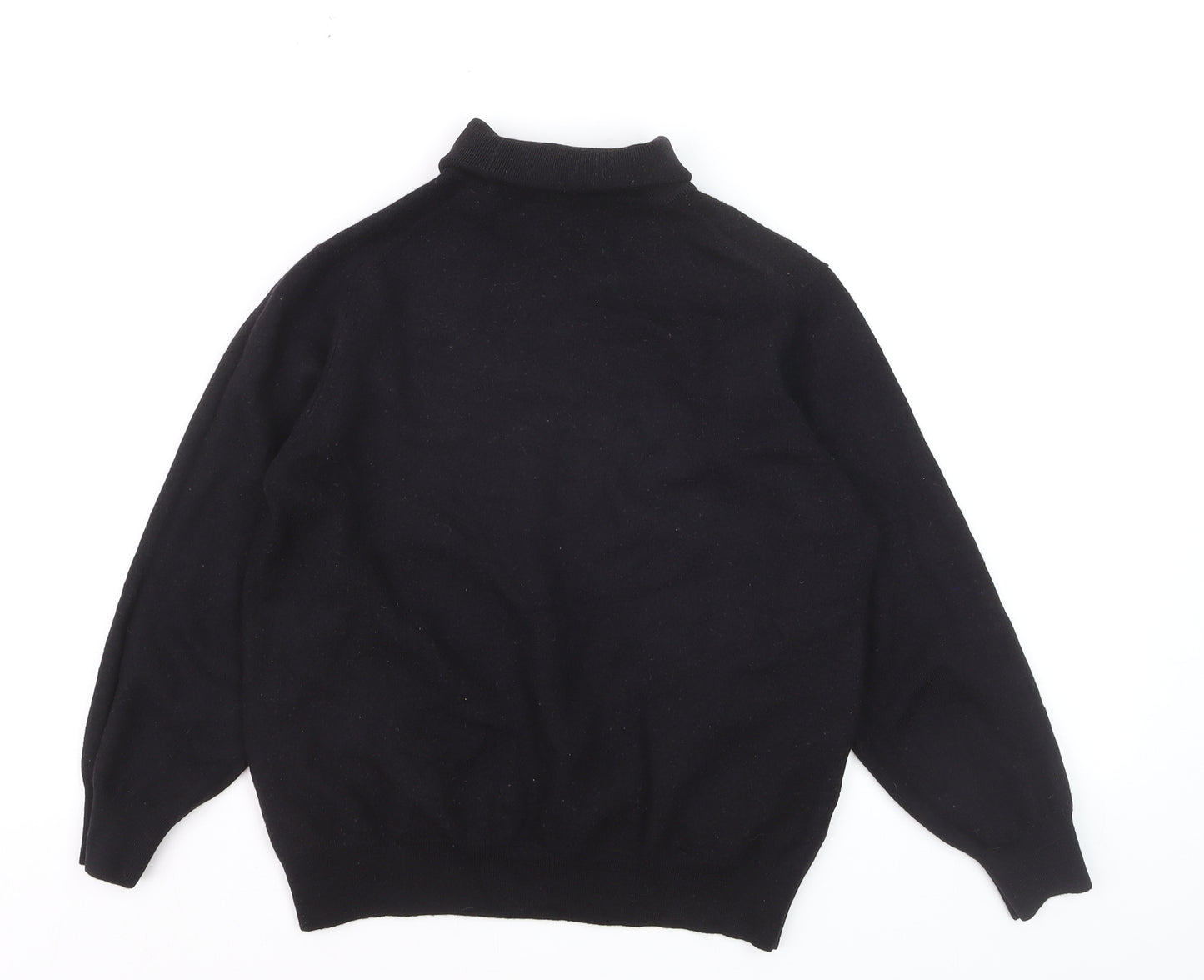 Jaeger Women's Black Roll Neck Merino Wool Jumper Size 12