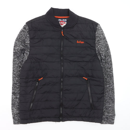 Lee Cooper Men's Black Quilted Bomber Jacket M