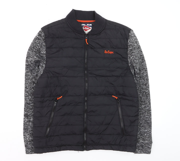 Lee Cooper Men's Black Quilted Bomber Jacket M
