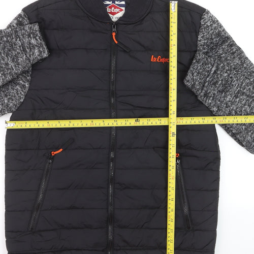 Lee Cooper Men's Black Quilted Bomber Jacket M