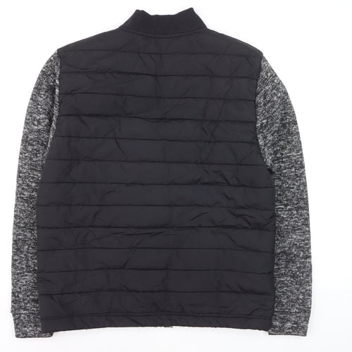 Lee Cooper Men's Black Quilted Bomber Jacket M