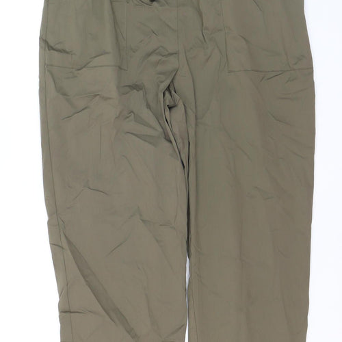 Primark Women’s Green Cargo Trousers M Elastic Waist Drawstring Lightweight