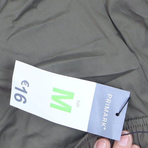 Primark Women’s Green Cargo Trousers M Elastic Waist Drawstring Lightweight