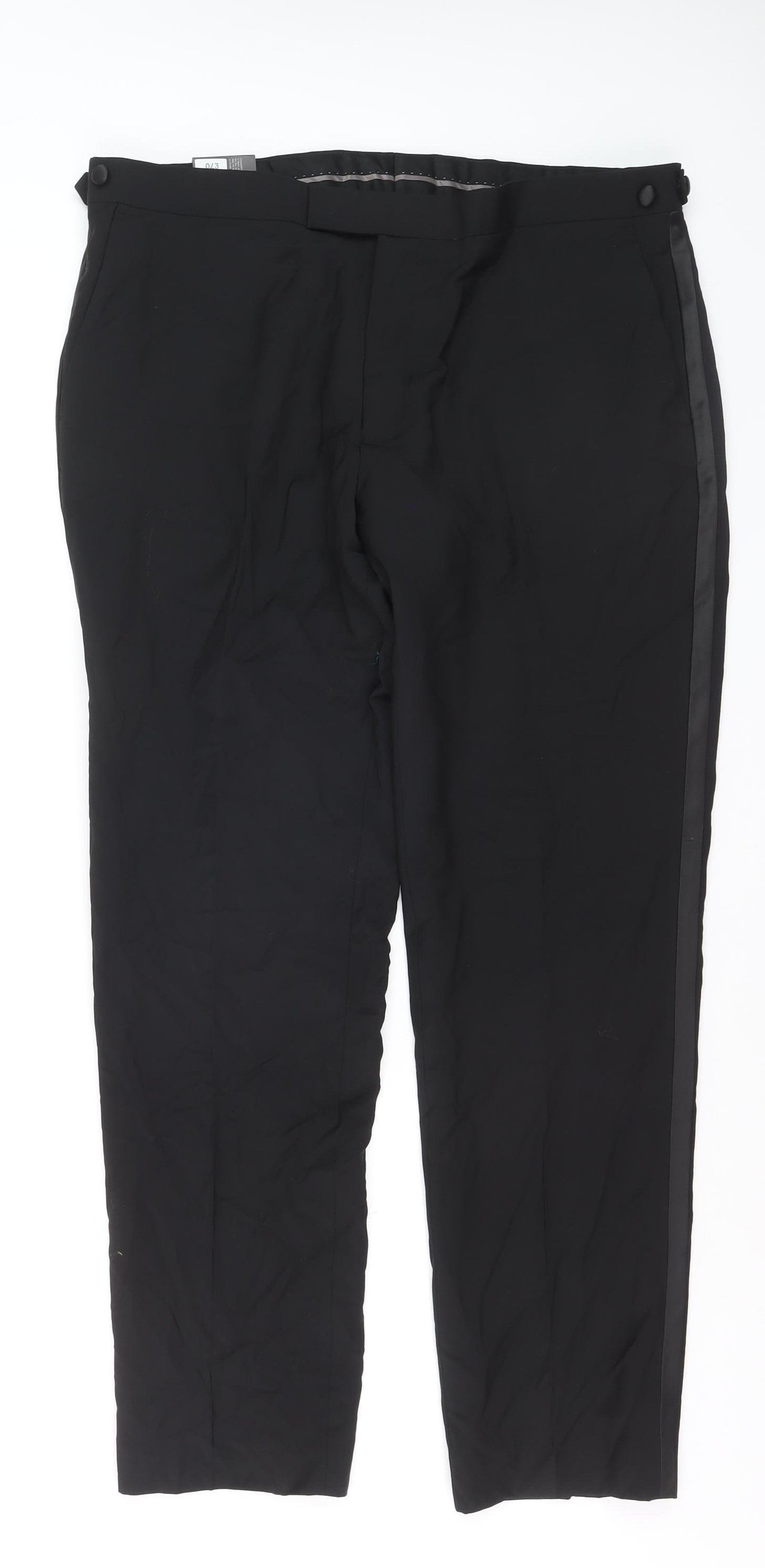 Marks and Spencer Autograph Black Wool Blend Tailored Women's Trousers 38in Waist