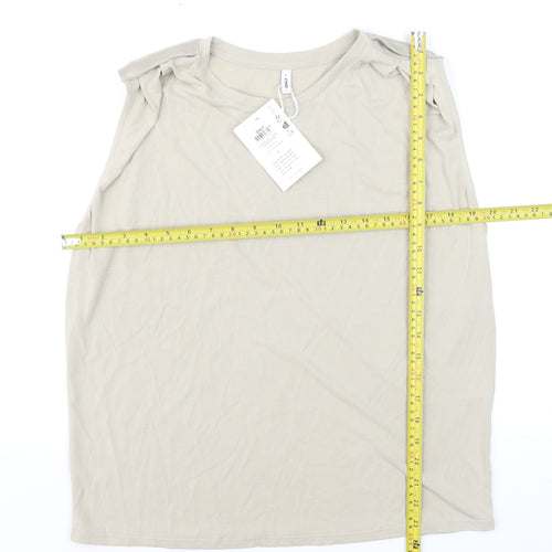 ONLY Women's Beige Sleeveless Modal Blend Tank Top Size S