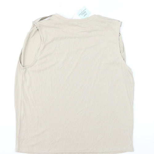 ONLY Women's Beige Sleeveless Modal Blend Tank Top Size S