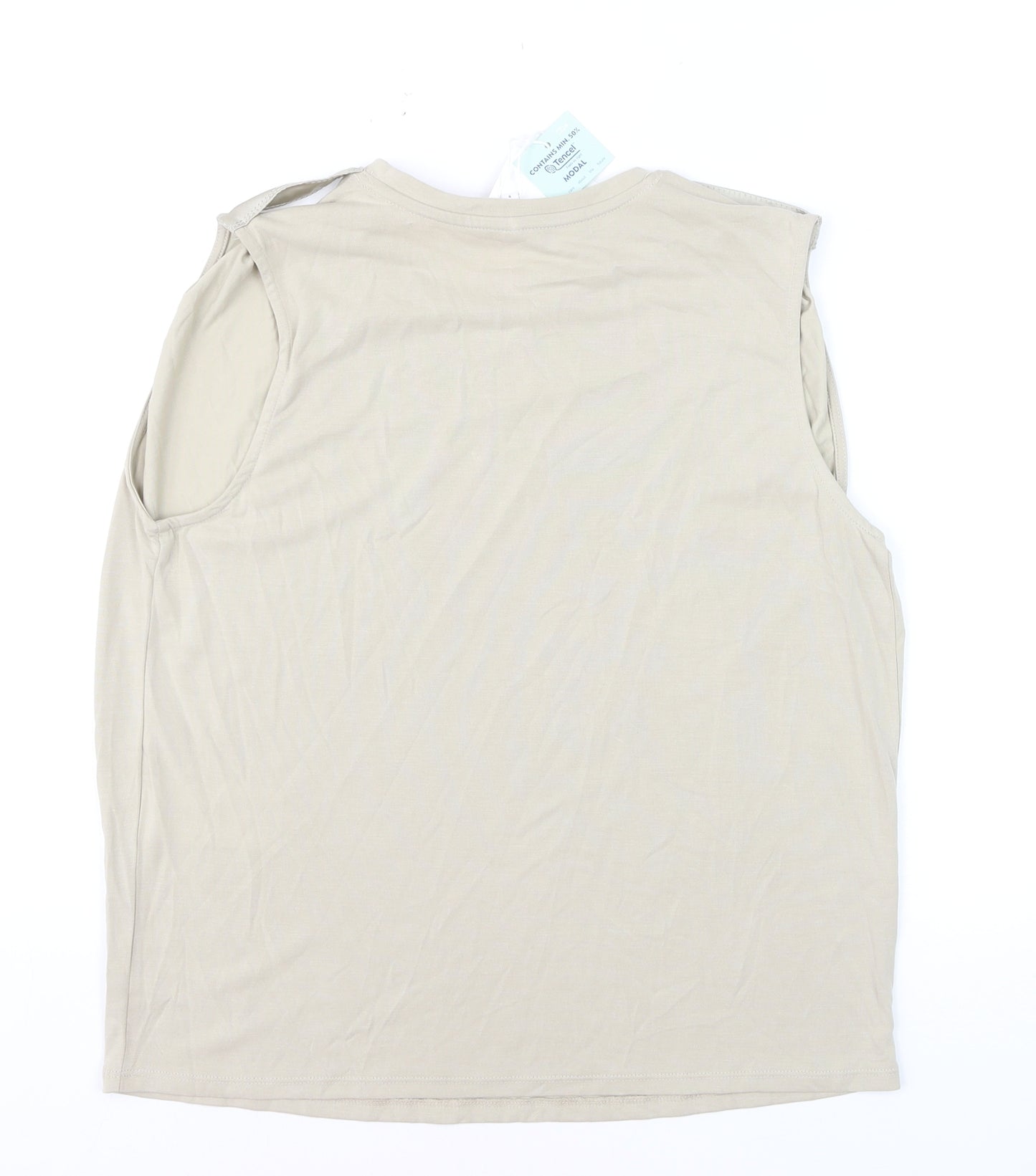 ONLY Women's Beige Sleeveless Modal Blend Tank Top Size S