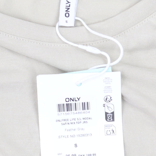 ONLY Women's Beige Sleeveless Modal Blend Tank Top Size S