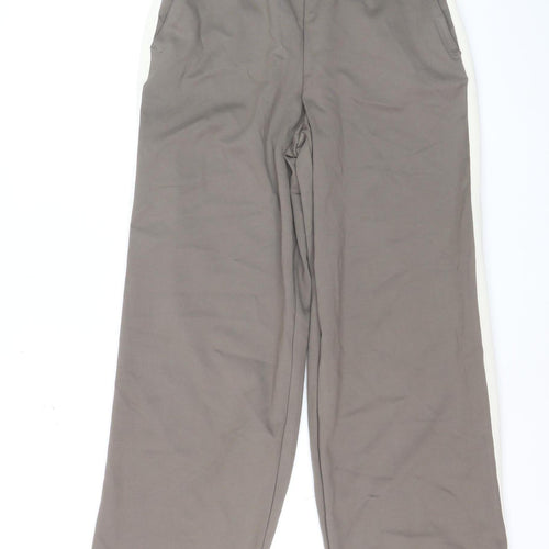 F&F Women’s Brown Wide Leg Trousers Size 10 Elastic Waist Viscose Blend