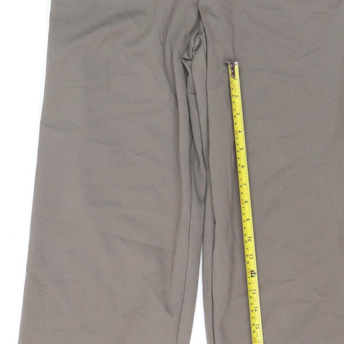 F&F Women’s Brown Wide Leg Trousers Size 10 Elastic Waist Viscose Blend