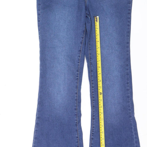 Noisy May Women's Blue High Waist Flared Jeans Size 12