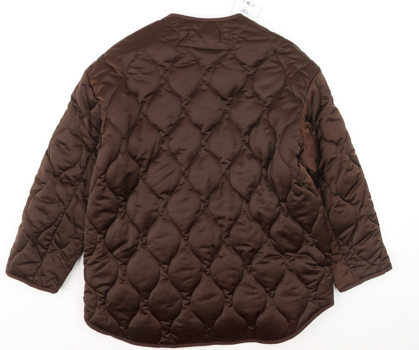 ZARA Women Brown Quilted Padded Mid-Length Jacket XS