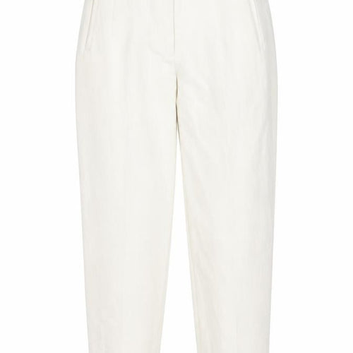 ZARA Women Ivory Tapered High Rise Trousers Size S