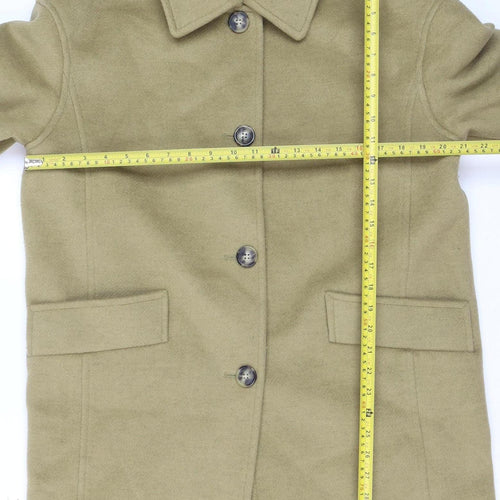 Marks and Spencer Women's Beige Wool Blend Mid-Length Overcoat Size 12