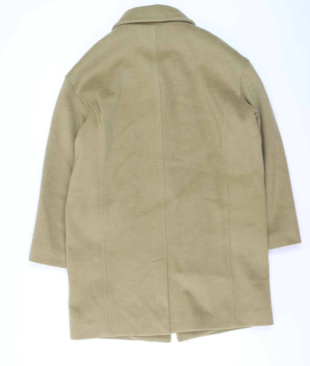 Marks and Spencer Women's Beige Wool Blend Mid-Length Overcoat Size 12