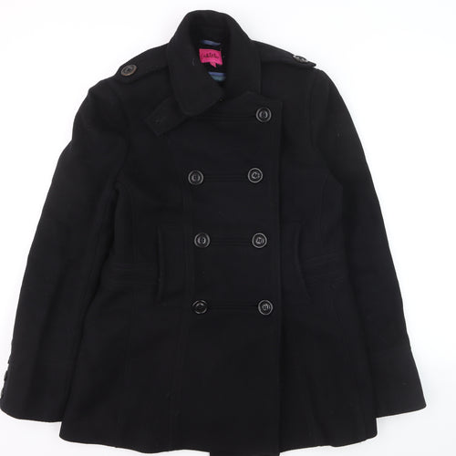 Whistles Women's Black Wool Pea Coat Size 14