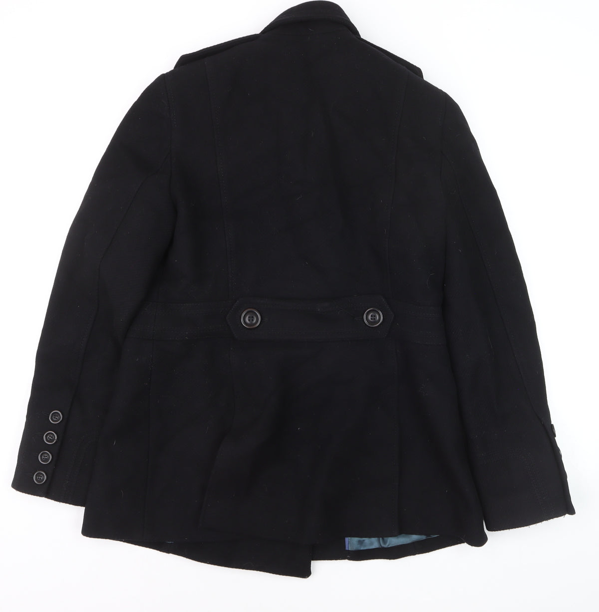 Whistles Women's Black Wool Pea Coat Size 14