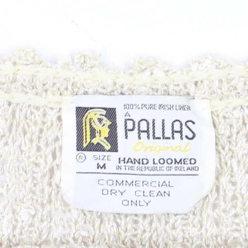 Pallas Original Women Beige Linen Hand Loomed Crochet Camisole M