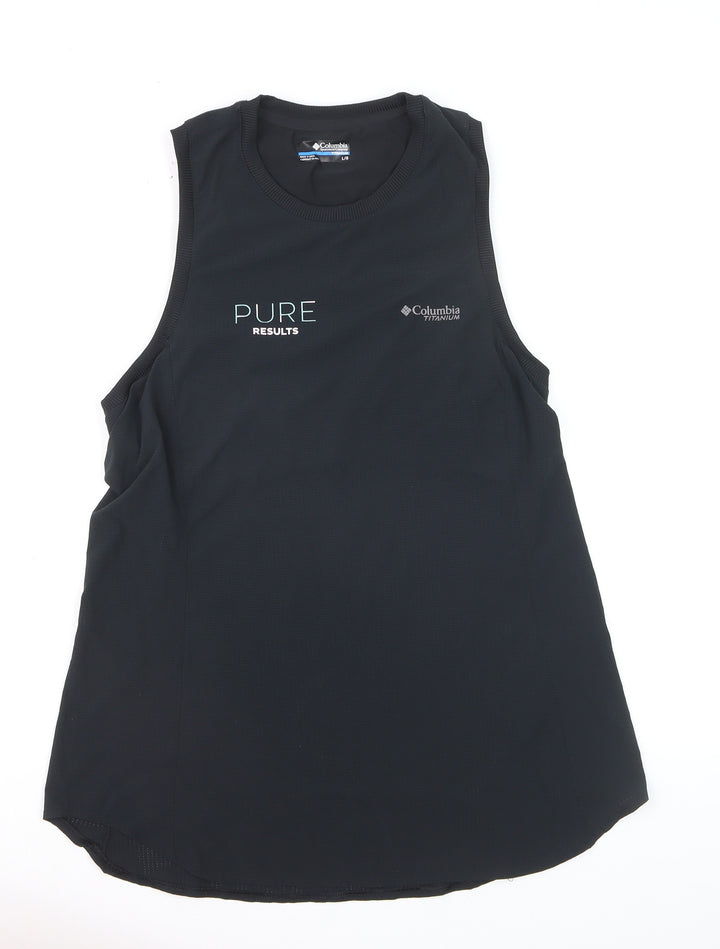 Columbia Women Black Tank Top L Sleeveless Quick Dry Sportswear