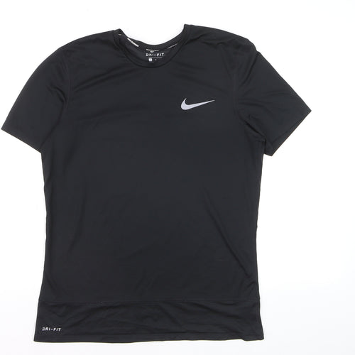 Nike Women’s Black Dri-FIT Running T-Shirt M Lightweight Athletic Top