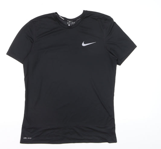 Nike Women’s Black Dri-FIT Running T-Shirt M Lightweight Athletic Top