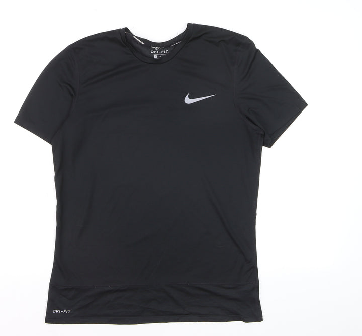 Nike Women’s Black Dri-FIT Running T-Shirt M Lightweight Athletic Top