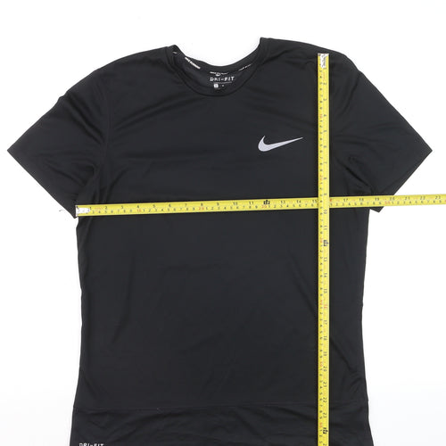 Nike Women’s Black Dri-FIT Running T-Shirt M Lightweight Athletic Top