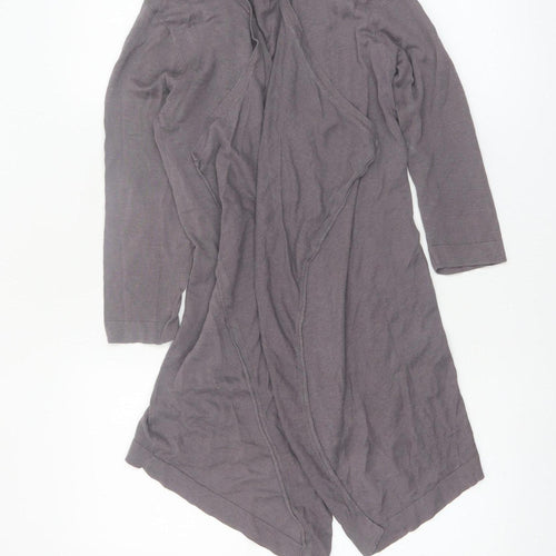 Boden Women's Grey Silk Linen Long Sleeve Open Cardigan Size 10
