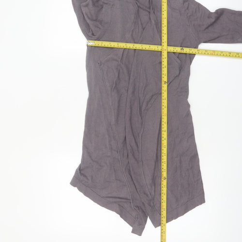 Boden Women's Grey Silk Linen Long Sleeve Open Cardigan Size 10