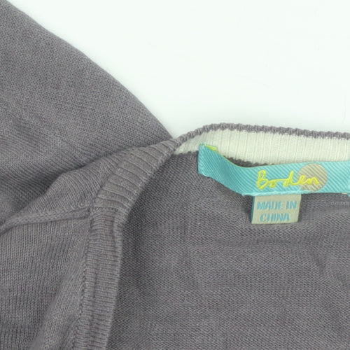 Boden Women's Grey Silk Linen Long Sleeve Open Cardigan Size 10