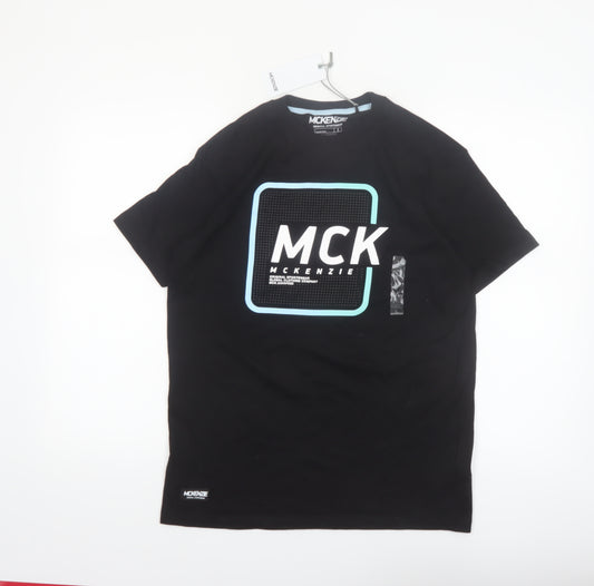 McKenzie Men's Black Graphic Cotton Short Sleeve T-Shirt Size S