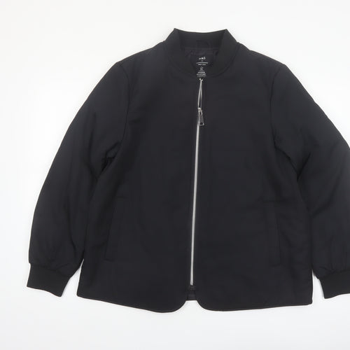 Marks and Spencer Women's Black Bomber Jacket Size 14 Stormwear
