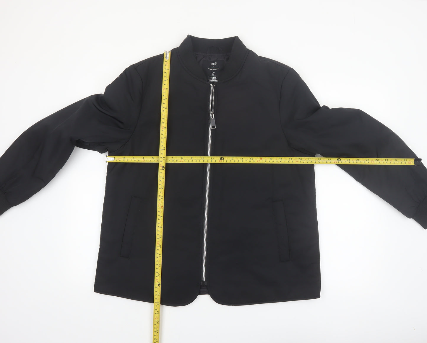 Marks and Spencer Women's Black Bomber Jacket Size 14 Stormwear