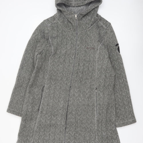 Regatta Womens Grey Hooded Mid-Length Full Zip Fleece Jacket UK 20