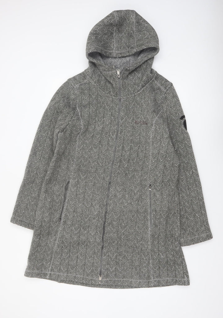 Regatta Womens Grey Hooded Mid-Length Full Zip Fleece Jacket UK 20