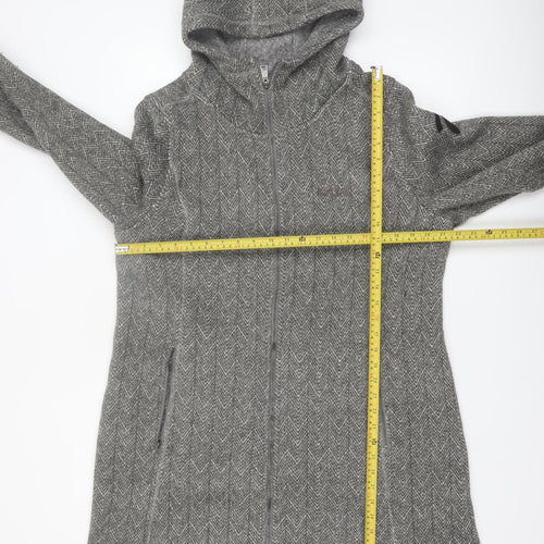 Regatta Womens Grey Hooded Mid-Length Full Zip Fleece Jacket UK 20