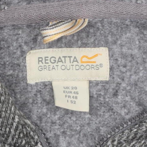 Regatta Womens Grey Hooded Mid-Length Full Zip Fleece Jacket UK 20