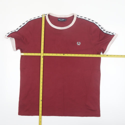 Fred Perry Men's Maroon Crew Neck Short Sleeve Sportswear T-Shirt XL