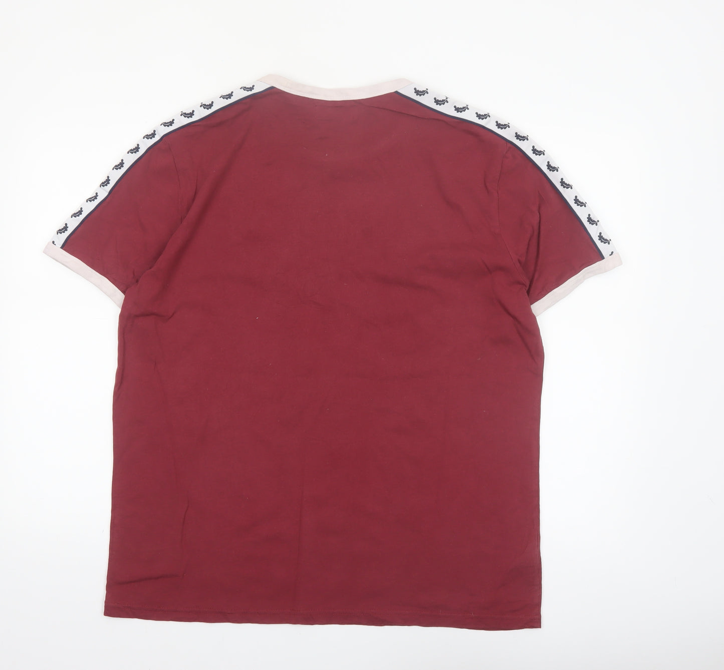 Fred Perry Men's Maroon Crew Neck Short Sleeve Sportswear T-Shirt XL