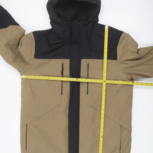 Primark Men's Brown Hooded Parka Jacket L Waterproof Thermal